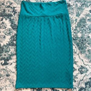LuLaRoe Green Ribbed Pencil Skirt for Work
